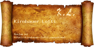 Kirnbauer Lotti névjegykártya
